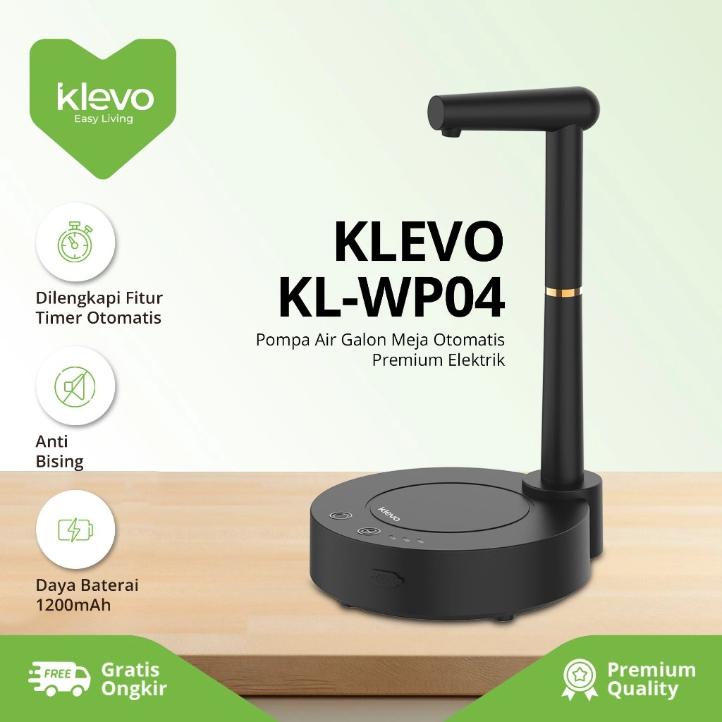 KLEVO KL-WP04 Pompa Air Galon Meja Otomatis Premium Elektrik Praktis Rechargeable Portable