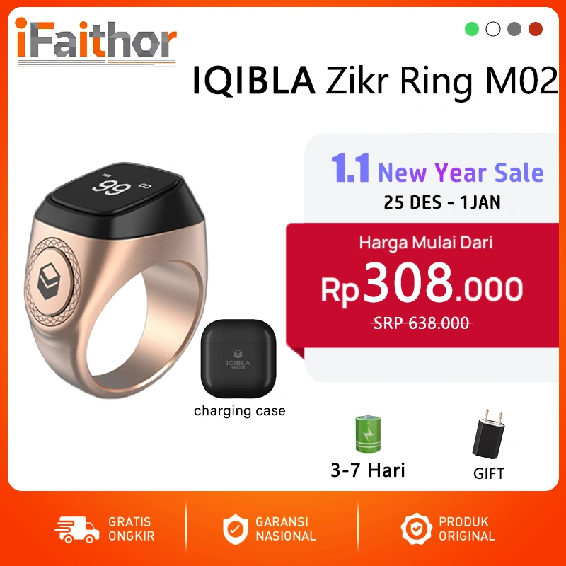 iQibla Zikr Ring M02 Cincin Tasbih Digital Tasbih Smart IQIBLA M02PRO Ring Iqibla Tasbih Digital