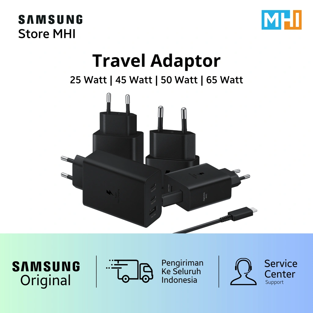 Samsung Travel Adapter 25 Watt, 45 Watt, 50 Watt Duo, 65 Watt Trio, Car Duo 40 Watt Original
