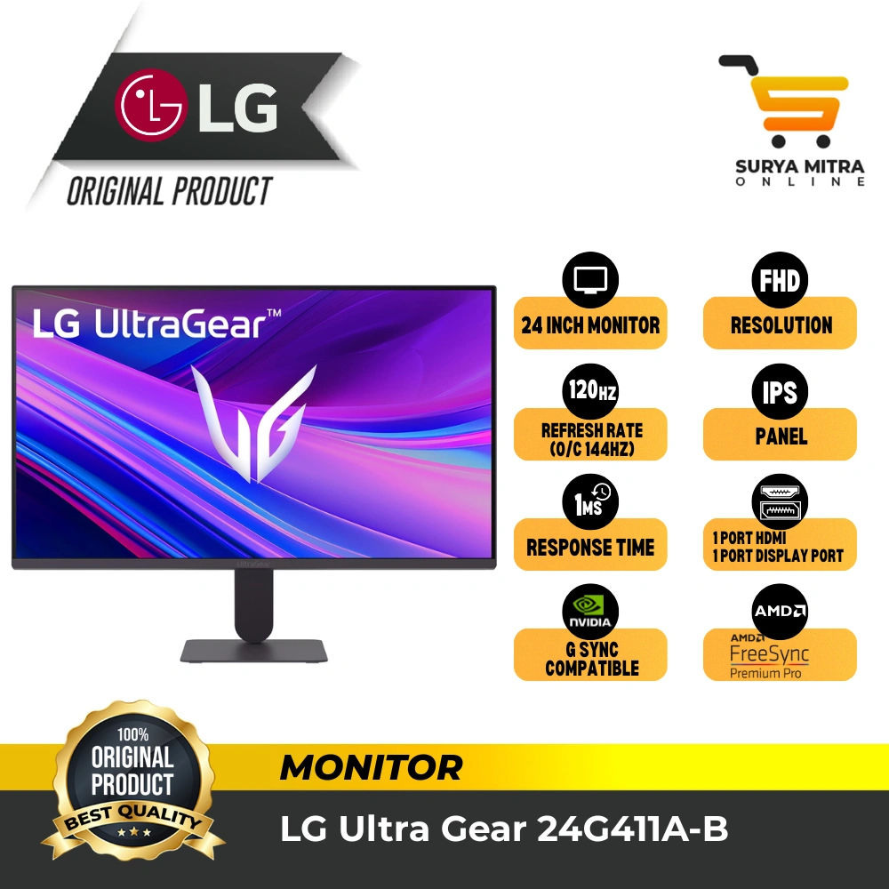 Monitor LED LG UltraGear 24" 24G411A-B / 27" 27G411A-B FHD IPS SRGB 99%