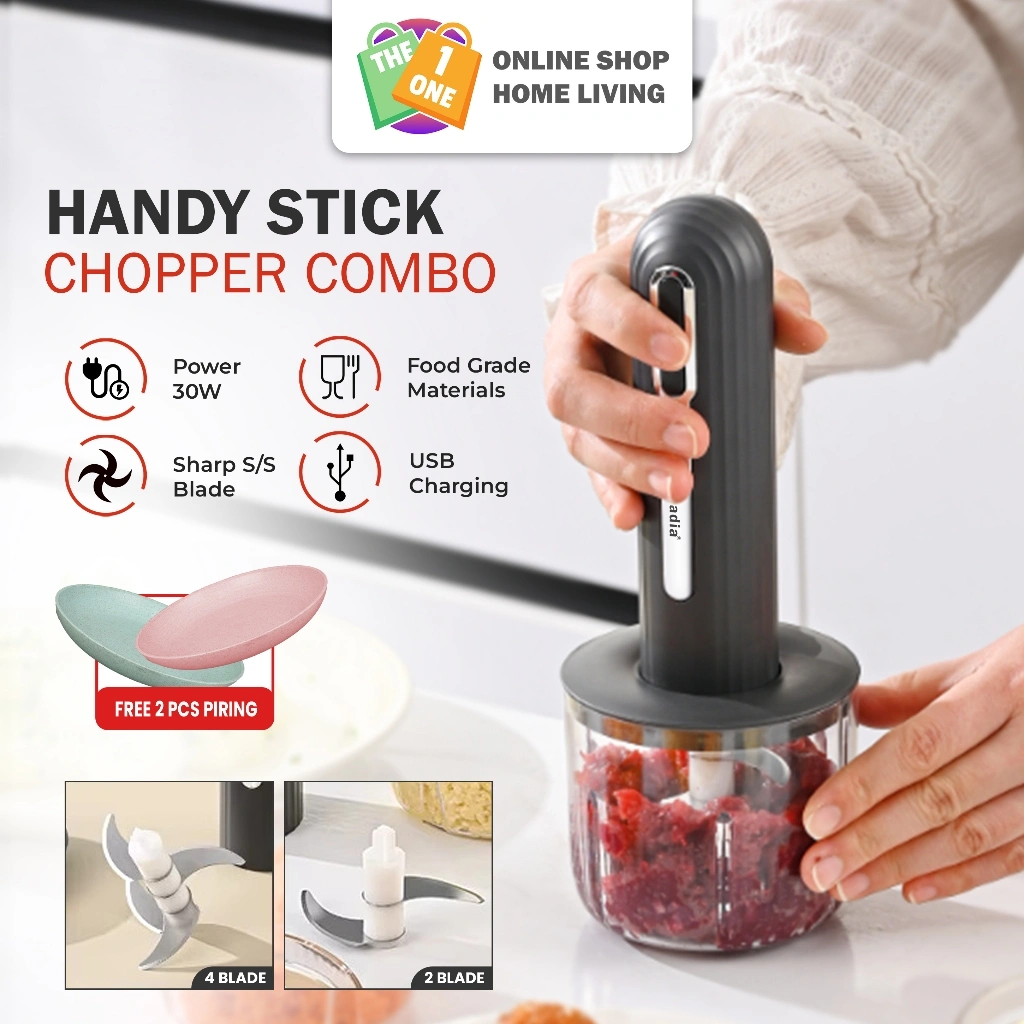 ONE Chopper Penggiling Daging Elektrik Blender Bumbu Multifungsi 4 In1 Penghalus Bumbu Daging