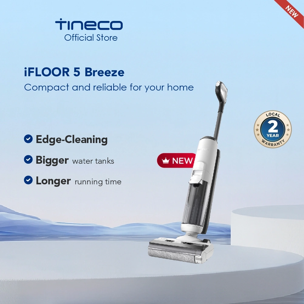 Tineco iFloor 5 Breeze Smart Wet  Dry Cordless Vacuum Cleaner Vakum Penghisap Debu