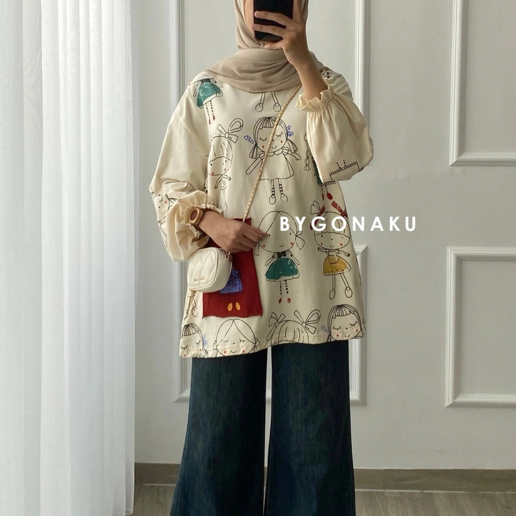 [GONAKU] Sania Kaos Tshirt Motif | Kaos Bergambar Daily Wear