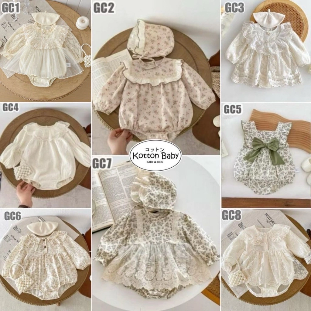 0-2thn PAKAIAN BAYI [Premium impor] BAJU ANAK JUMPER JUMPSUIT ROMPER PEREMPUAN kotton baby catalog PDGG GC