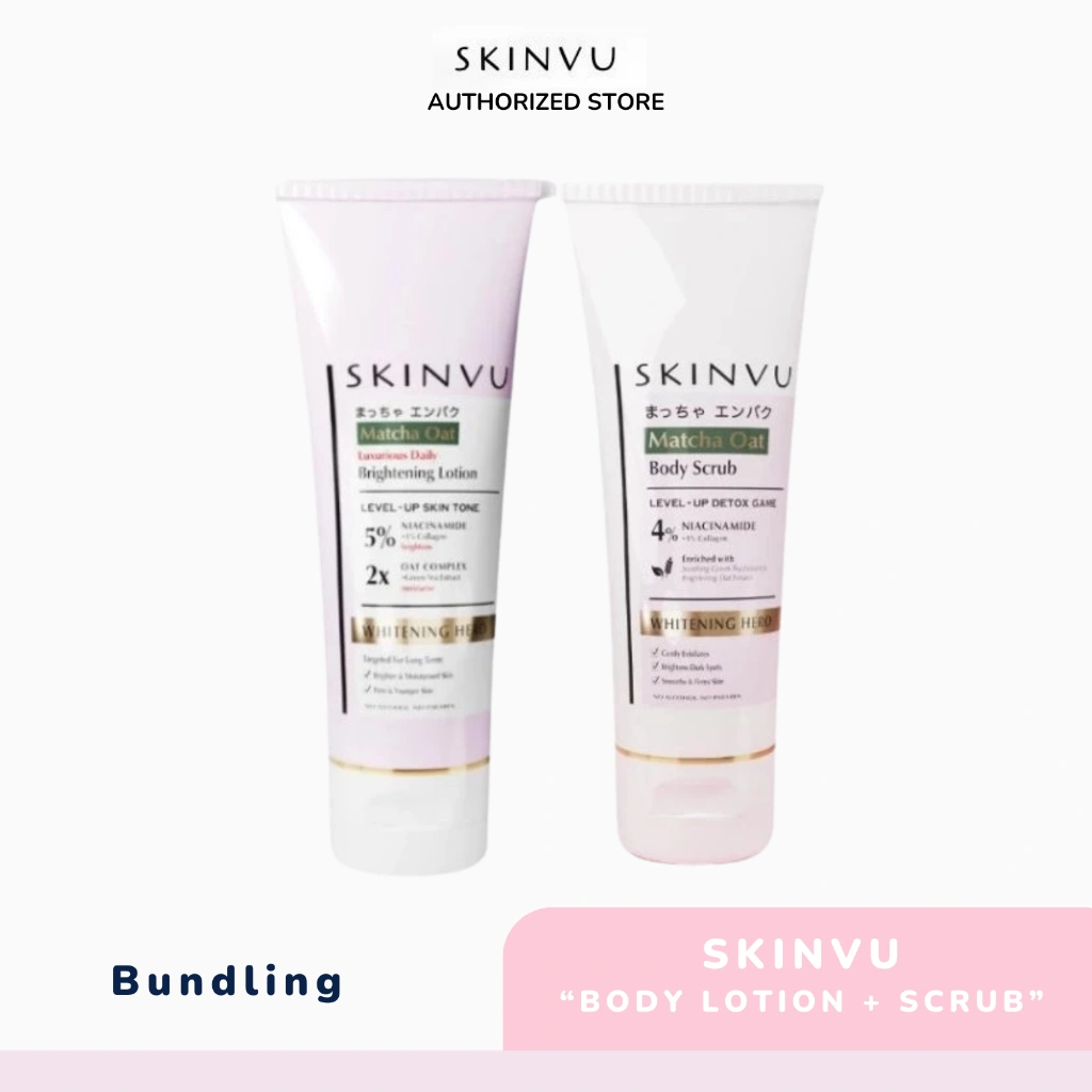(Bundling) SKINVU Whitening Brightening 2 Levels Body Lotion Serum Infused Skinvu Body Lotion 125gr