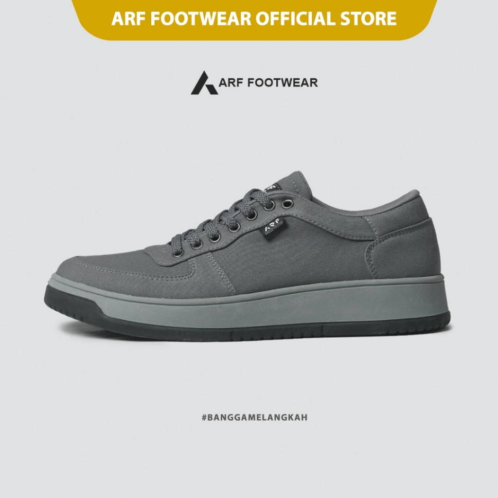 ARF Sirius FullGrey Sepatu Sneakers Casual Pria Wanita Distro Kasual Abu Abu Canvas Shoes