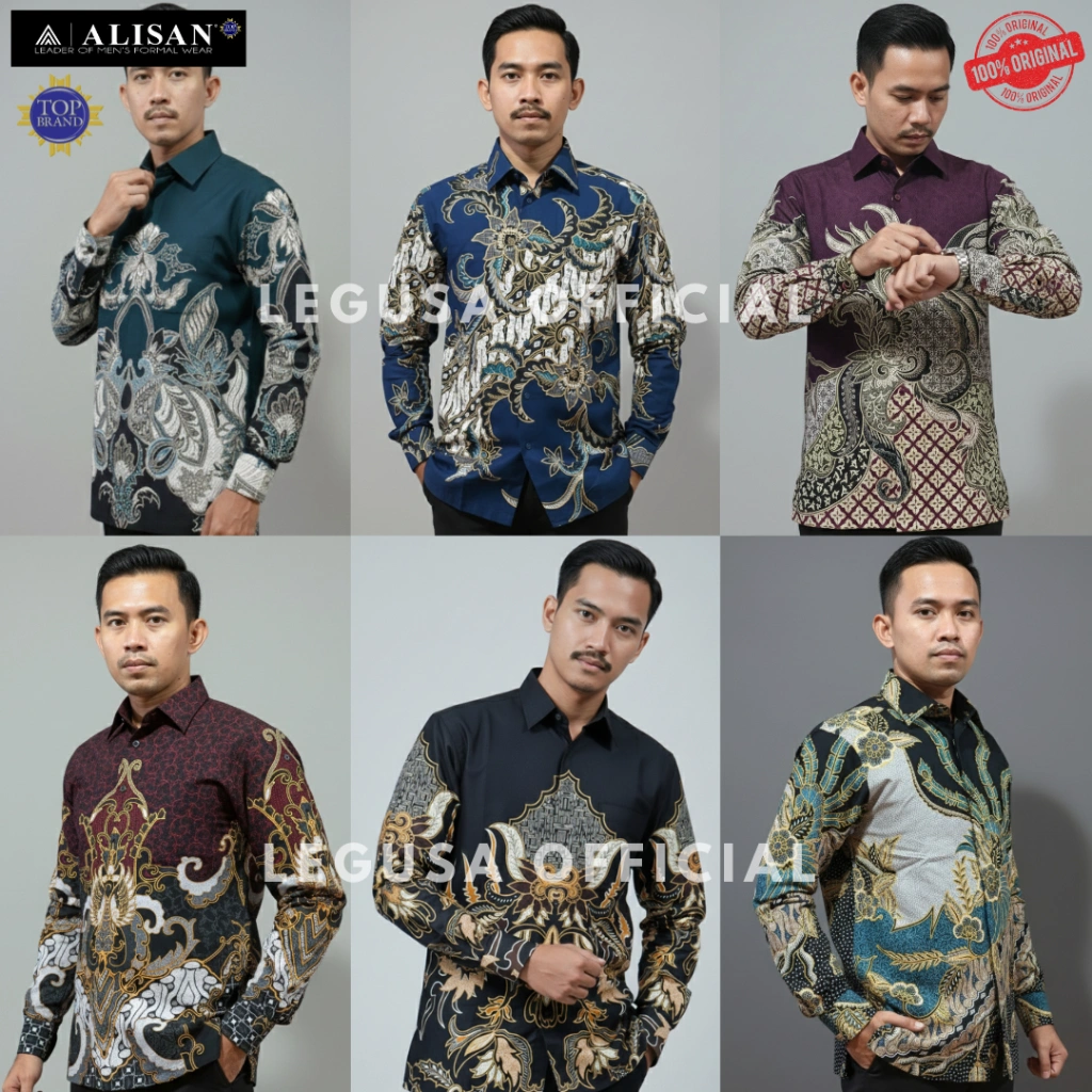 Kemeja Alisan Batik Lengan Panjang Slim-fit