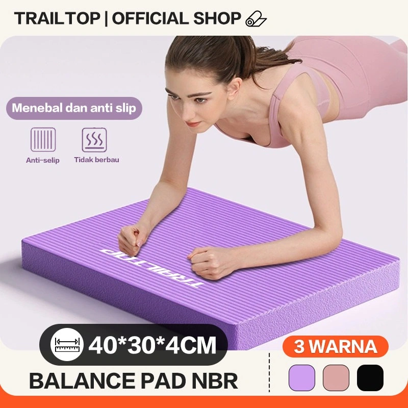 Trailtop Balance Pad NBR 40*30*4cm Matras Olahraga Ab Wheel Roller Matras Bantalan Lutut Dan Siku