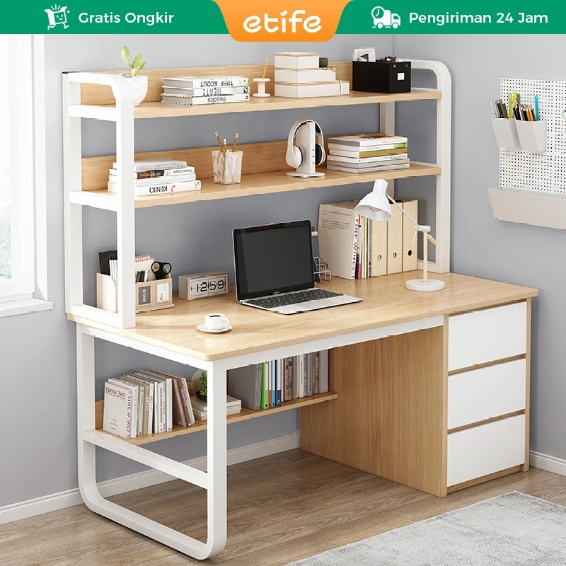 E-TIFE Meja Belajar Meja komputer Meja Kerja Meja Belajar Minimalis Kayu Meja Belajar Anak