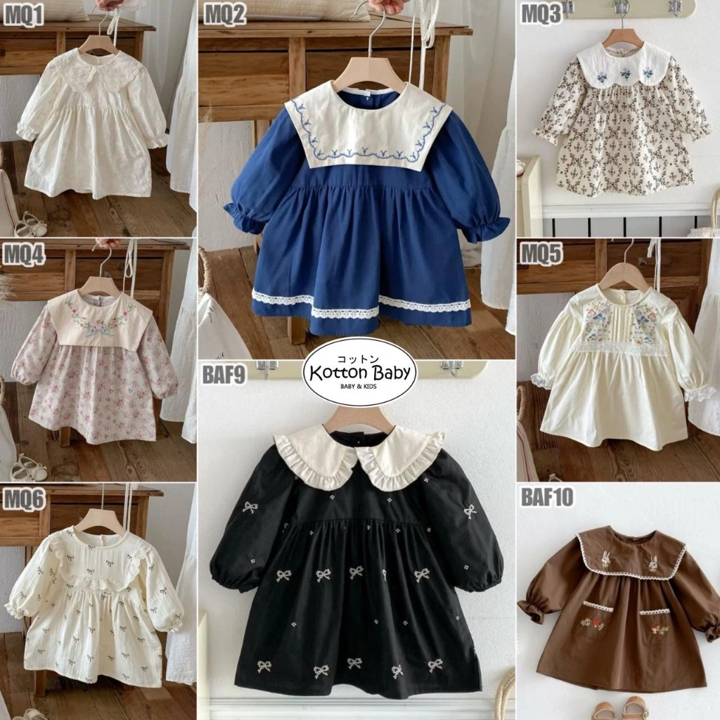 1-5 thn | DRESS ANAK KOREA PESTA ELEGAN FORMAL PEREMPUAN kotton baby catalog MDD MQ ZHBB BAF