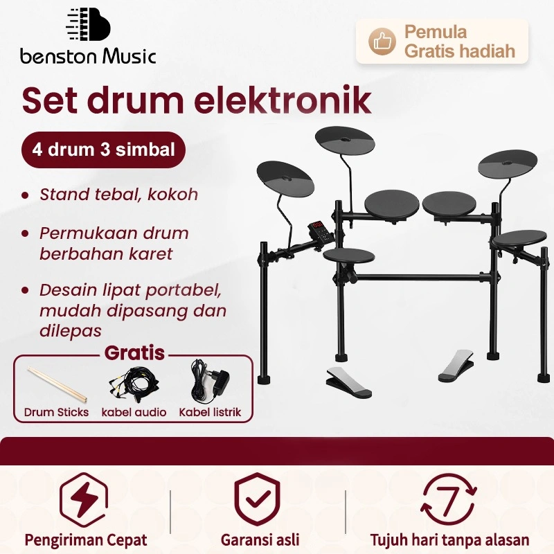 Benston Music- Drum elektrik. Set drum elektronik, drum elektronik rumah untuk anak-anak dan pemula, drum elektronik profesional, instrumen perkusi