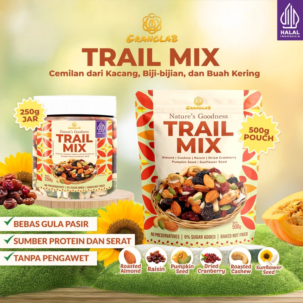 Trail Mix | Snack Sehat - Almond, Cashew, Raisin, Cranberry, Pumpkin Seed, Sunflower Seed | Cemilan Kacang & Biji-Bijian