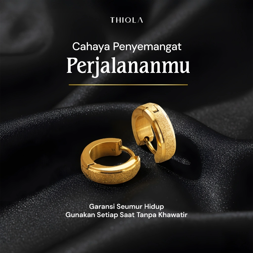 THIQLA - Anting Ring Bulat RANA - Anting Hoop Wanita Mirip Anting Emas Asli 24 Karat - Anting Vintage Elegan utk Dewasa & Anak - Stainless Steel Bukan Titanium