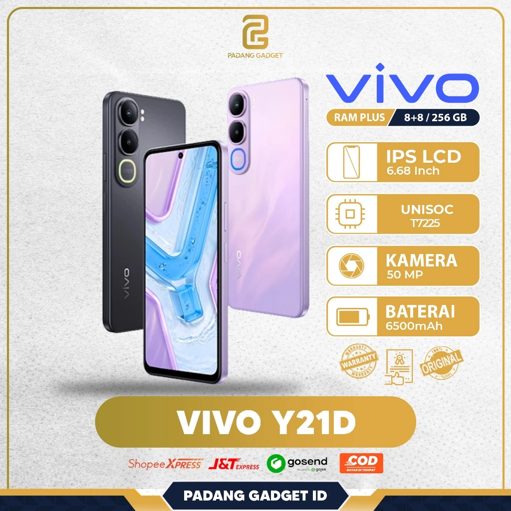 VIVO Y21D 4/128 6/128 & 8/128 GB SMARTPHONE ORIGINAL IP 69+ TAHAN AIR DAN SUHU BERTEKANAN TINGGI