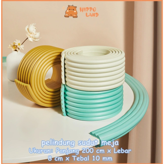 HIPPOLAND Pelindung Sudut Meja 2 Meter Siku Bumper Pinggiran Meja Table Edge Corner W Shape  ROLL Baby Safety Protector Pengaman Bayi Anak Ujung Kursi Lemari  W31