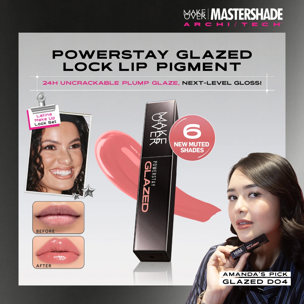 [ SPECIAL PRICE ] MAKE OVER Powerstay Glazed Lock Lip Pigment - Plump Glazed Next Level Lip Gloss Lip Cream Transferproof Pigmented Tahan Lama 24 Jam Ringan Tidak Lengket di Bibir Lipstick Lipcream Lipstik DFW Nadya Hutagalung Pony Mira Agile Zsa Zsa
