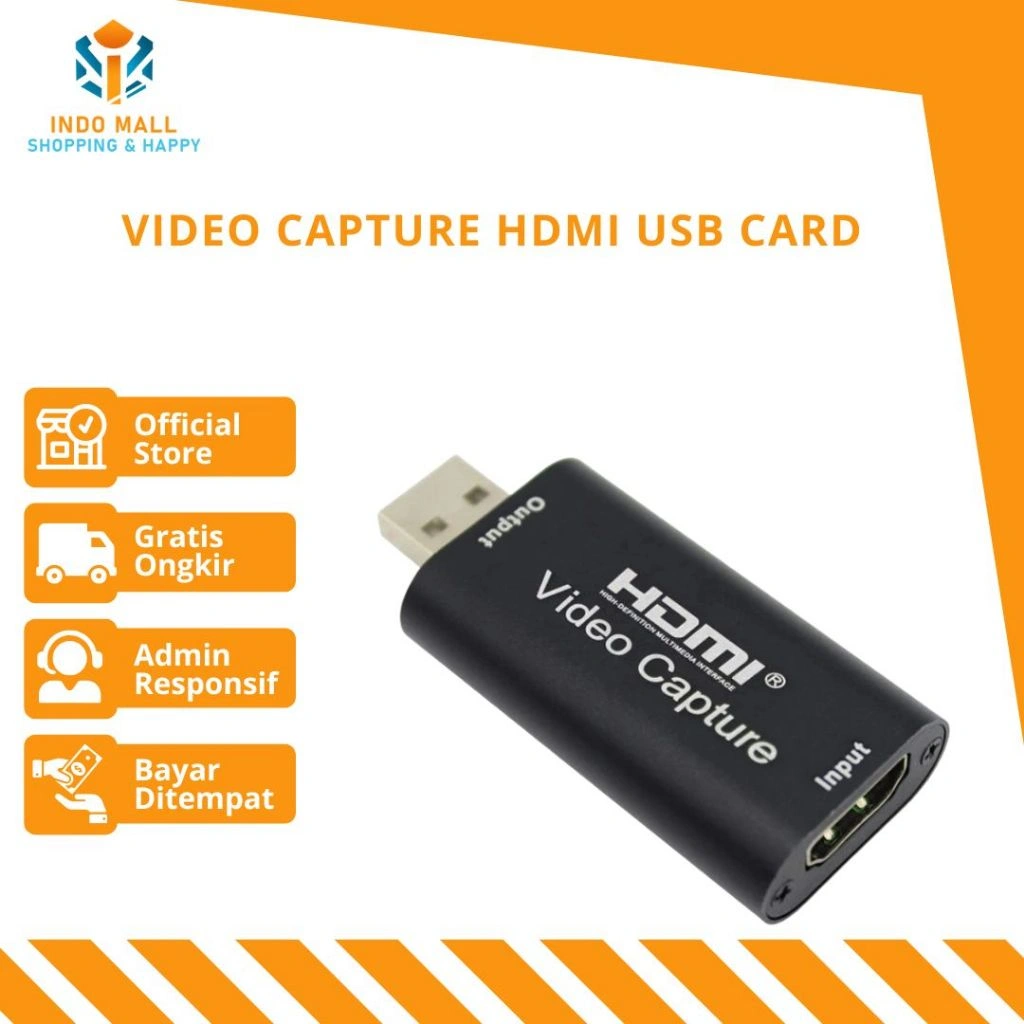 Video Capture HDMI USB Card 3.0 Full HD 1080P 60fps Recording Gaming Indomall