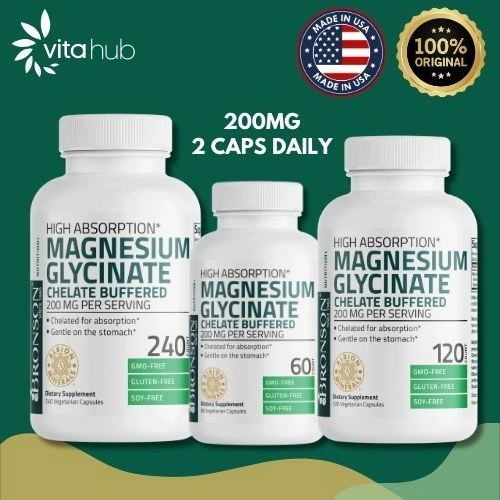 Bronson Magnesium Glycinate 200 Mg Chelated Relax