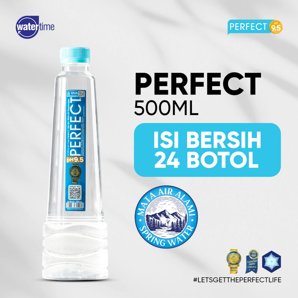 Perfect Alkaline Water 500Ml (Air Minum Isi 24 Botol) (KURIR INSTAN + KARGO)