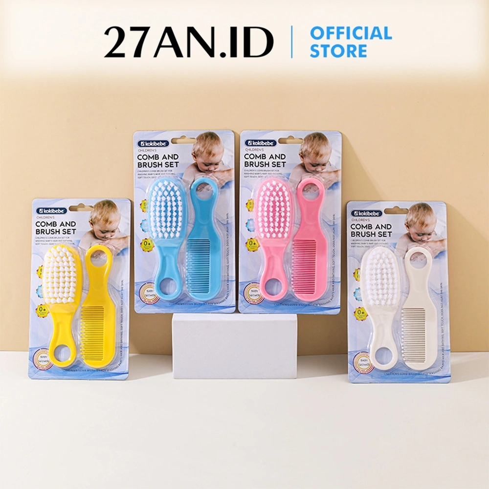 (27AN.ID) Sisir Rambut Bayi Halus 2 IN 1 H1041 Set Peralatan New Born Comb And Brush Mini