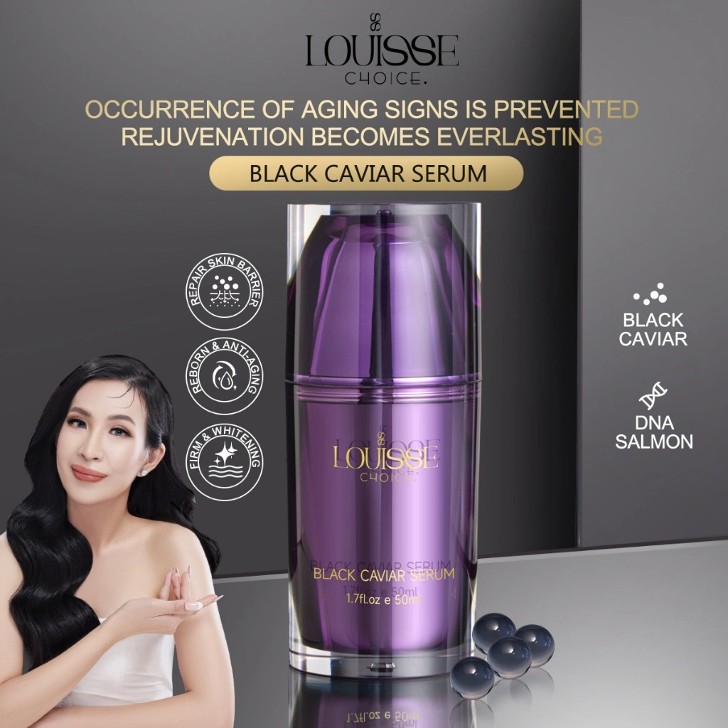 [LIVE] LOUISSE CHOlCE Black Caviar Serum 50ml Evens Skin Tone Moisturizes BRIGHTENING HYDRATING