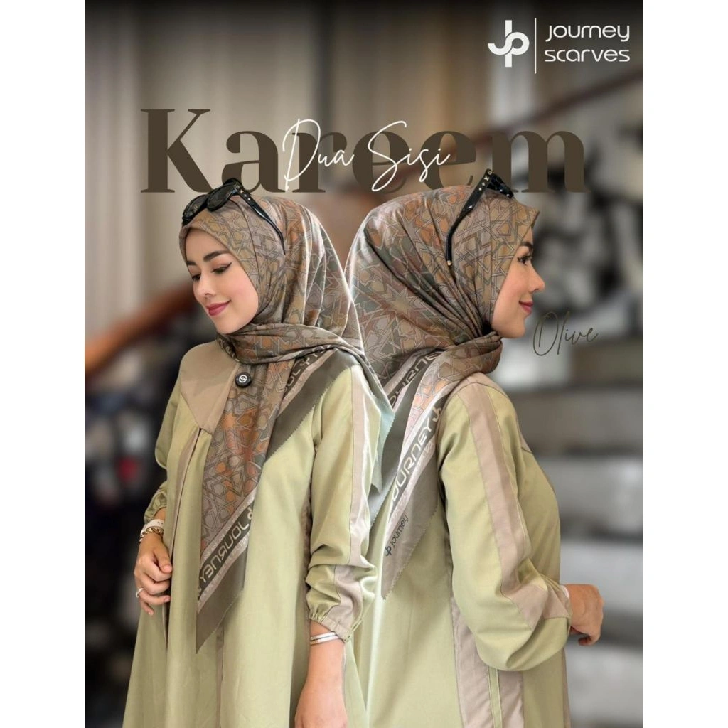 KAREEM SERIES BY JOURNEY SCARVES hijab segi empat voal ultrafine shine 115X115