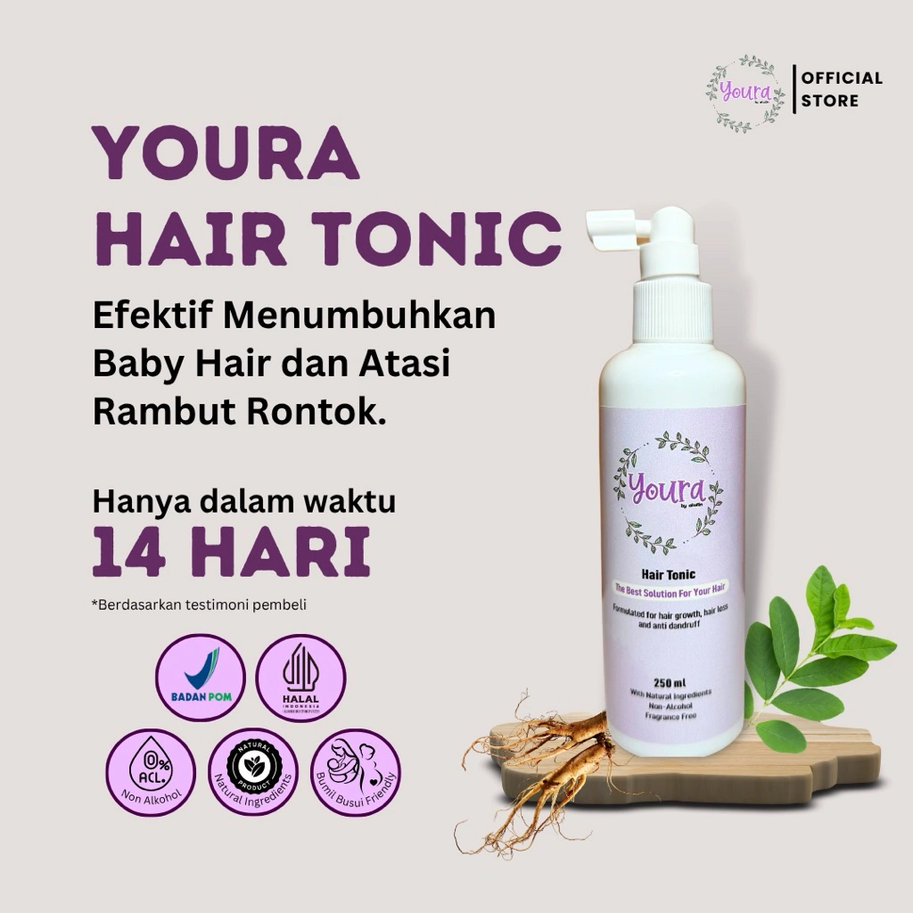 Youra Hair Tonic - Menumbuhkan Rambut & Atasi Rontok (With Ginseng)