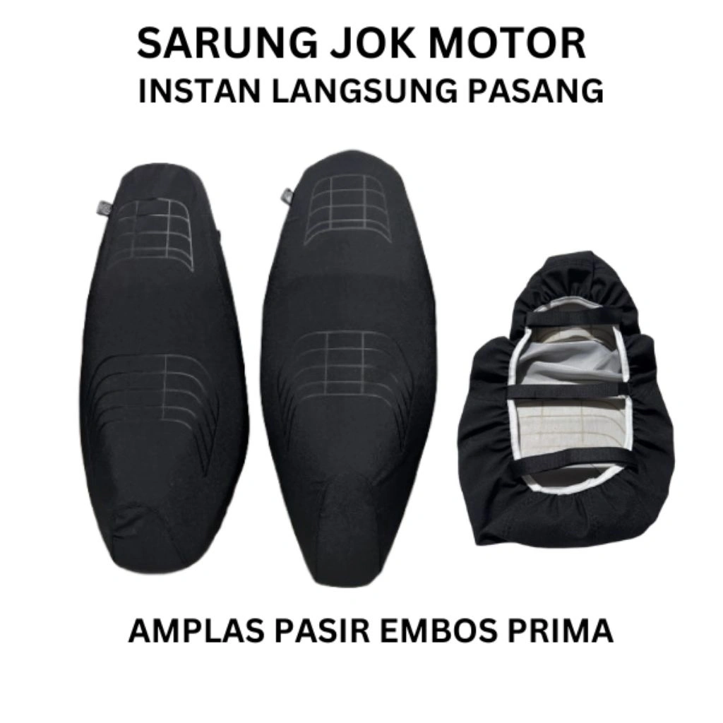 Sarung Jok Motor Instan Langsung Pasang Embos Prima Material Amplaspasir Waterproof Anti CakarKucing