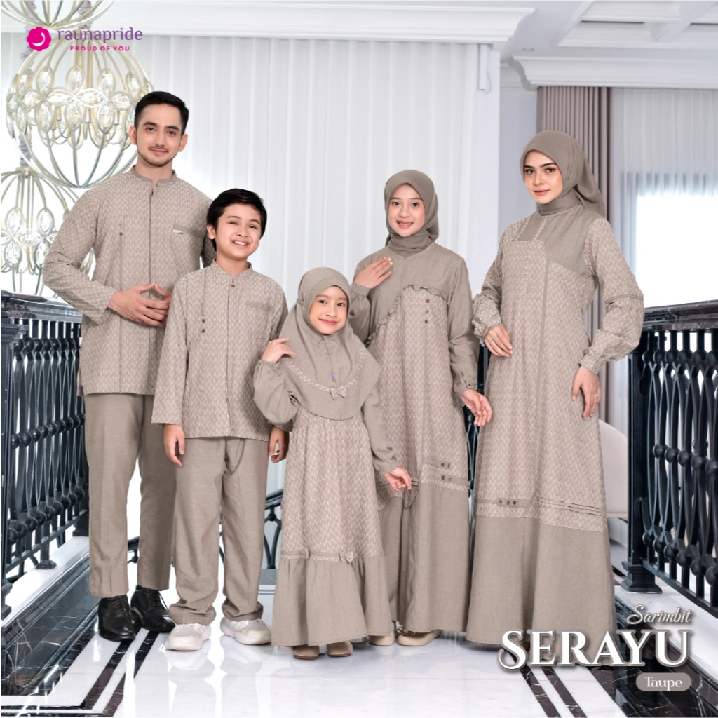 Rauna Pride - Baju Keluarga Muslim - Sarimbit Serayu Taupe