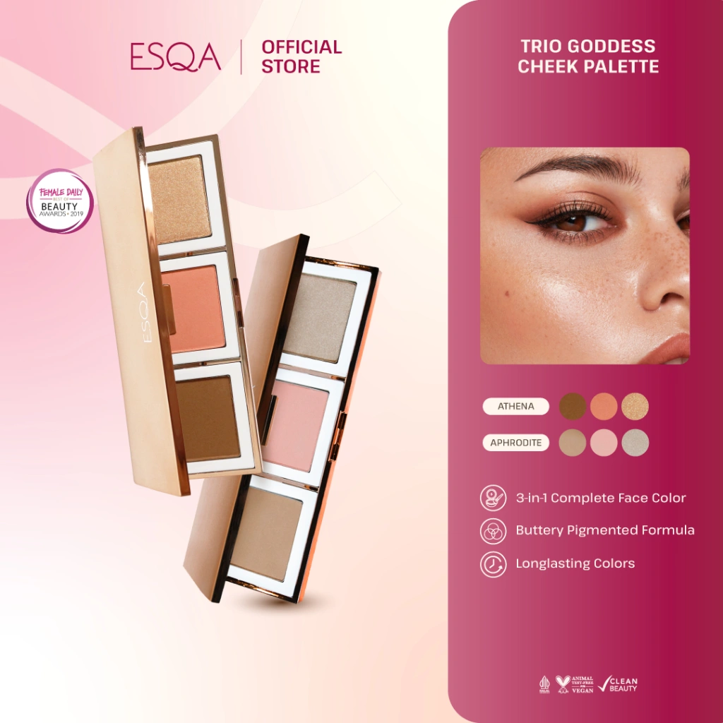 ESQA Trio Goddess Cheek Palette