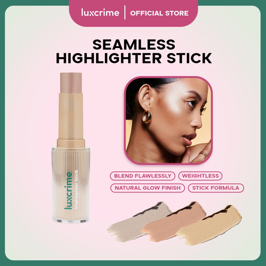 Luxcrime Seamless Highlighter Stick - Tekstur Creamy Blendable Memberikan Efek Glowing Yang Natural