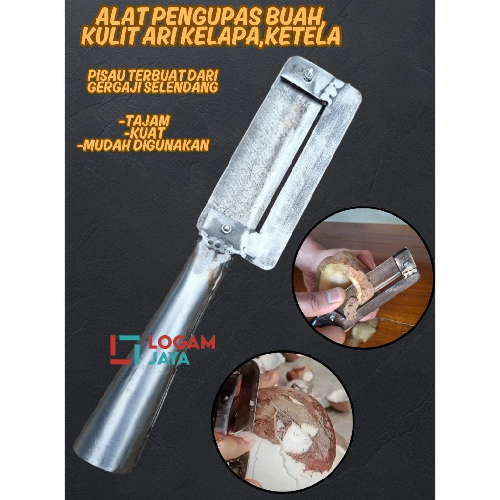 Alat Pengupas Kulit Serbaguna Pisau Pengupas Buah Multifungsi Bahan Baja Gergaji Selendang Tajam