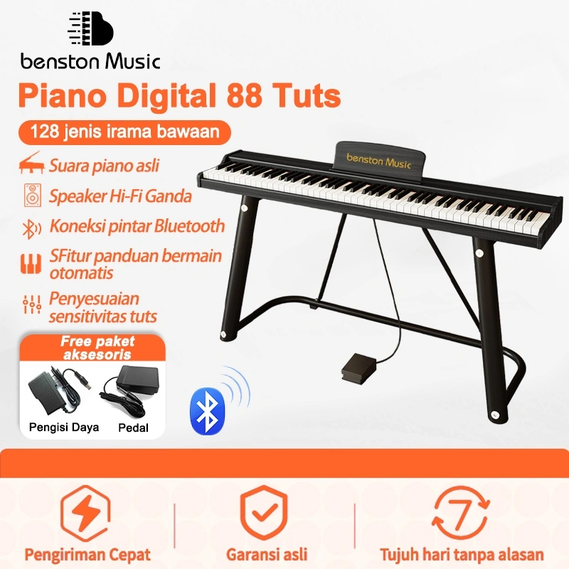 Benston Music Surabaya- Piano Digital 88 Tuts, cocok untuk pemula & profesional, piano digital dengan tuts berbobot penuh, cocok untuk dewasa, anak-anak, guru musik, maupun latihan ujian piano