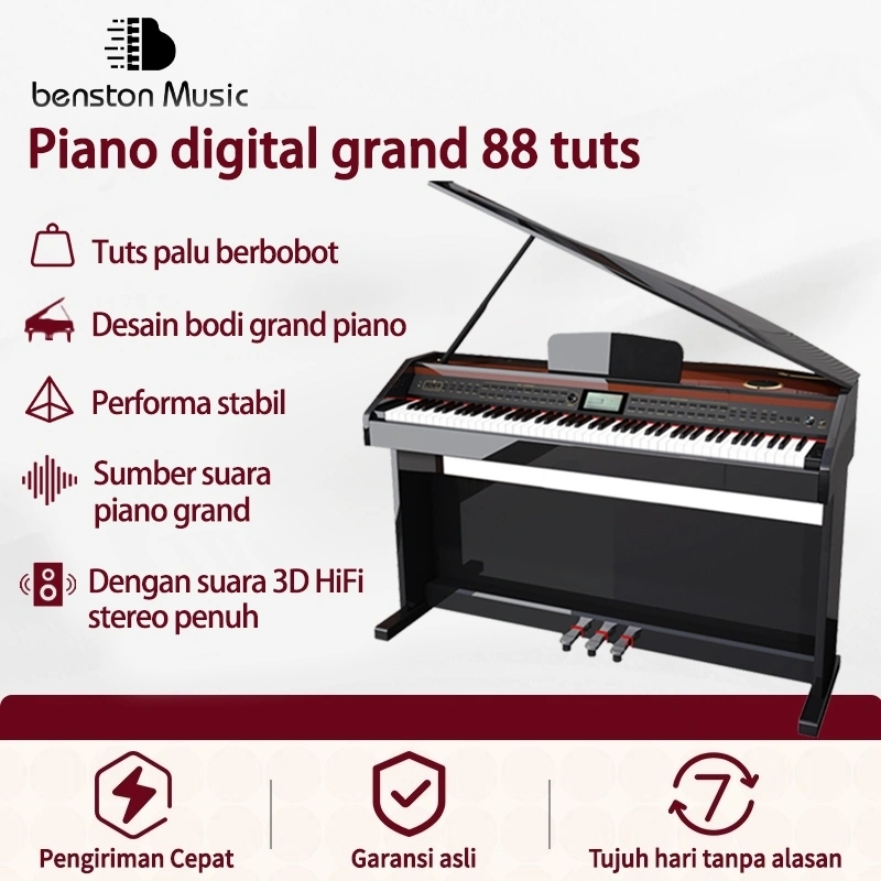 Benston Music- Piano Digital Elektrik 88 Tuts / Piano digital elektrik dengan hammer-action dan suara piano grand