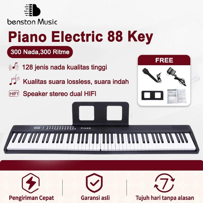 Benston Music Piano 88-Key Multifungsi Lipat, Piano digital lipat portabel 88 tuts ini cocok untuk penggunaan rumah tangga, pemula, maupun untuk ujian kenaikan tingkat profesional