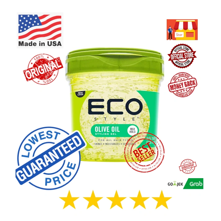 Eco Style Gel USA | Olive Oil Styling | Adds Shine and Tames Split Ends | Delivers Moisture to Scalp | Nourishes And Repairs | Provides Weightless and Superior Hold | Ideal for all Hair | 8 oz | Penata Rambut