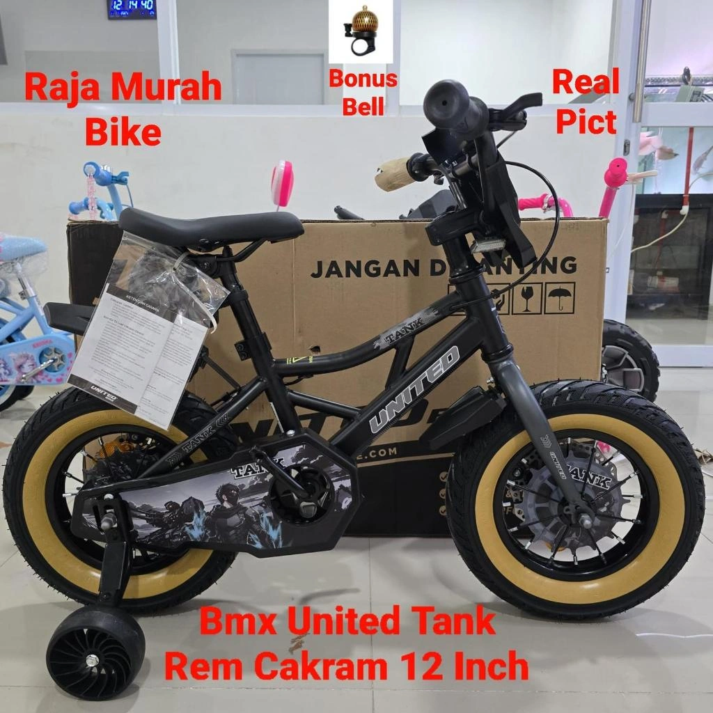 Sepeda Anak Laki Laki Bmx 12,16 Inch United Tank Rem Cakram Sepeda Anak Bmx United Tank Rem Cakram 12,16 Inch
