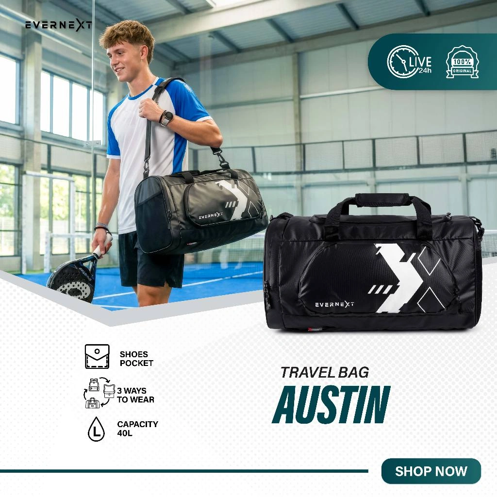 Evernext - Tas Travelbag Pria Tas Gym Tas Mudik Tas Pulang Kampung Tas Olahraga Outdoor Pria Austin
