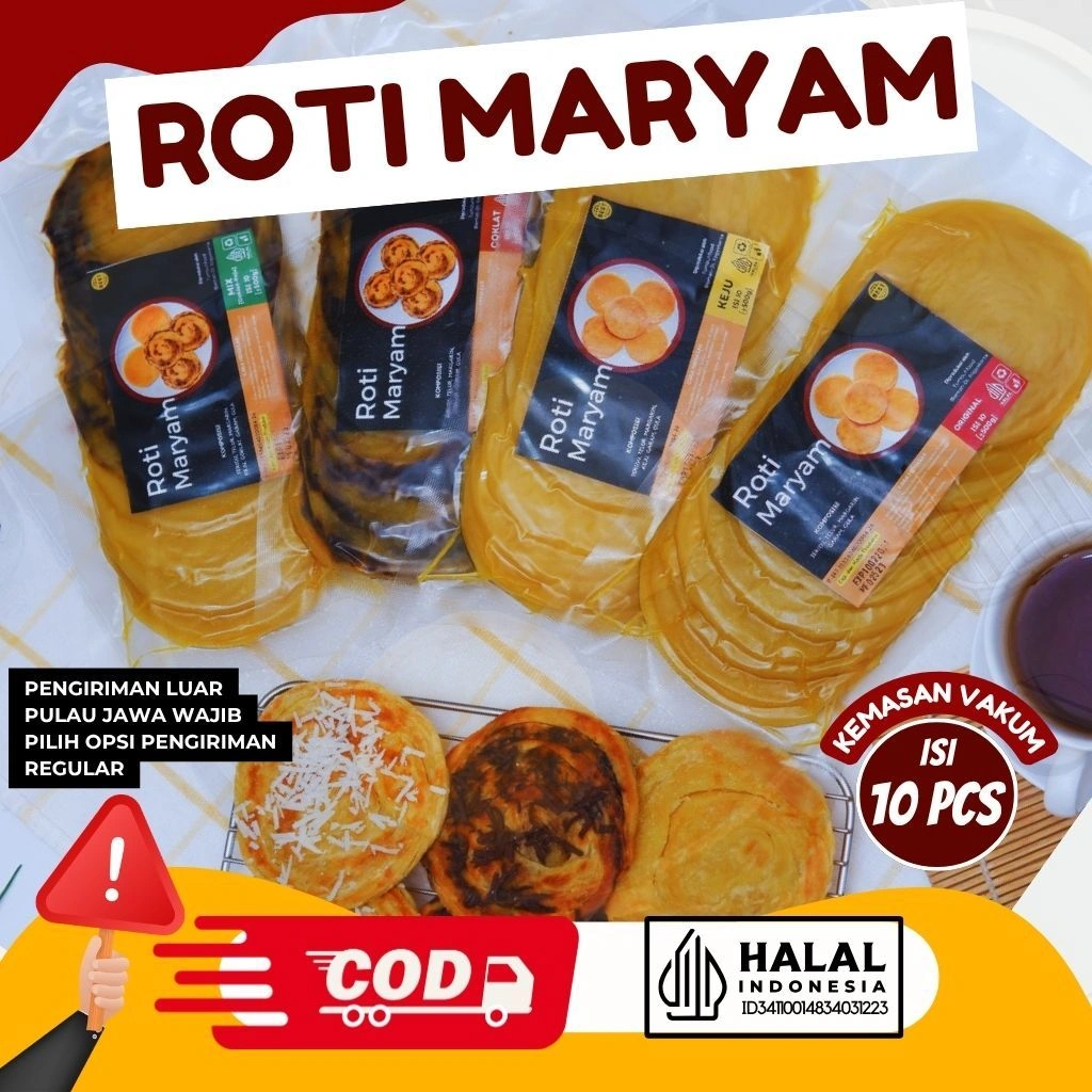 Roti Maryam isi 10 | ORIGINAL COKLAT KEJU MIX [COKLAT+KEJU] / CANAI/CANE