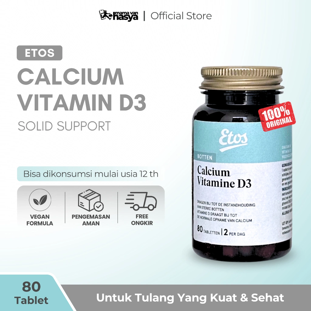 ETOS CALCIUM Vitamin D3 | Vitamin Mineral Kalsium Untuk Tulang dan Otot Persendian
