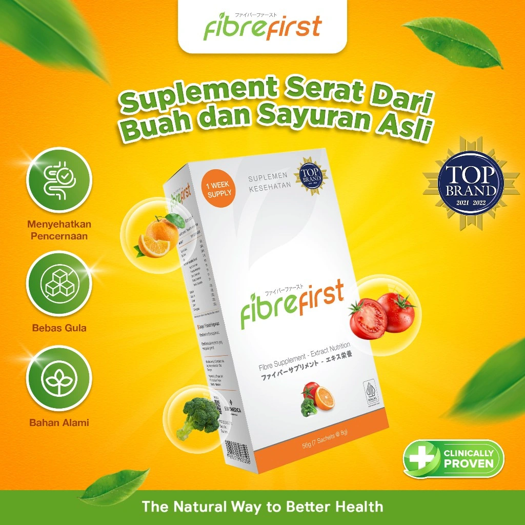FibreFirst Diet & Detox Isi 7 Sachets - Minuman Fiber Supplement Membantu Melancarkan Pencernaan