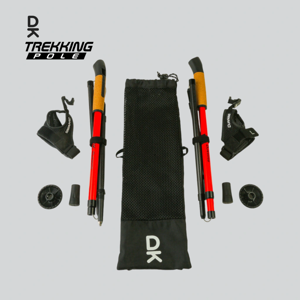 Duraking Carbon Trekking Pole Foldable 110/115  cm - Carbon Lightweight, Quick Release Strap, Anti Slip