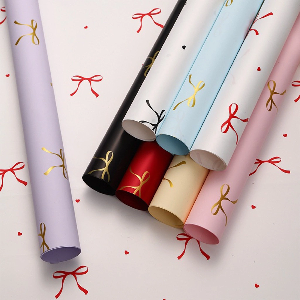 [ 5 LEMBAR ] Kertas Bunga Cellophane Motif Pita Ribbon Bunga Flower Paper Wrapping Paper Kertas Buket Bunga BW