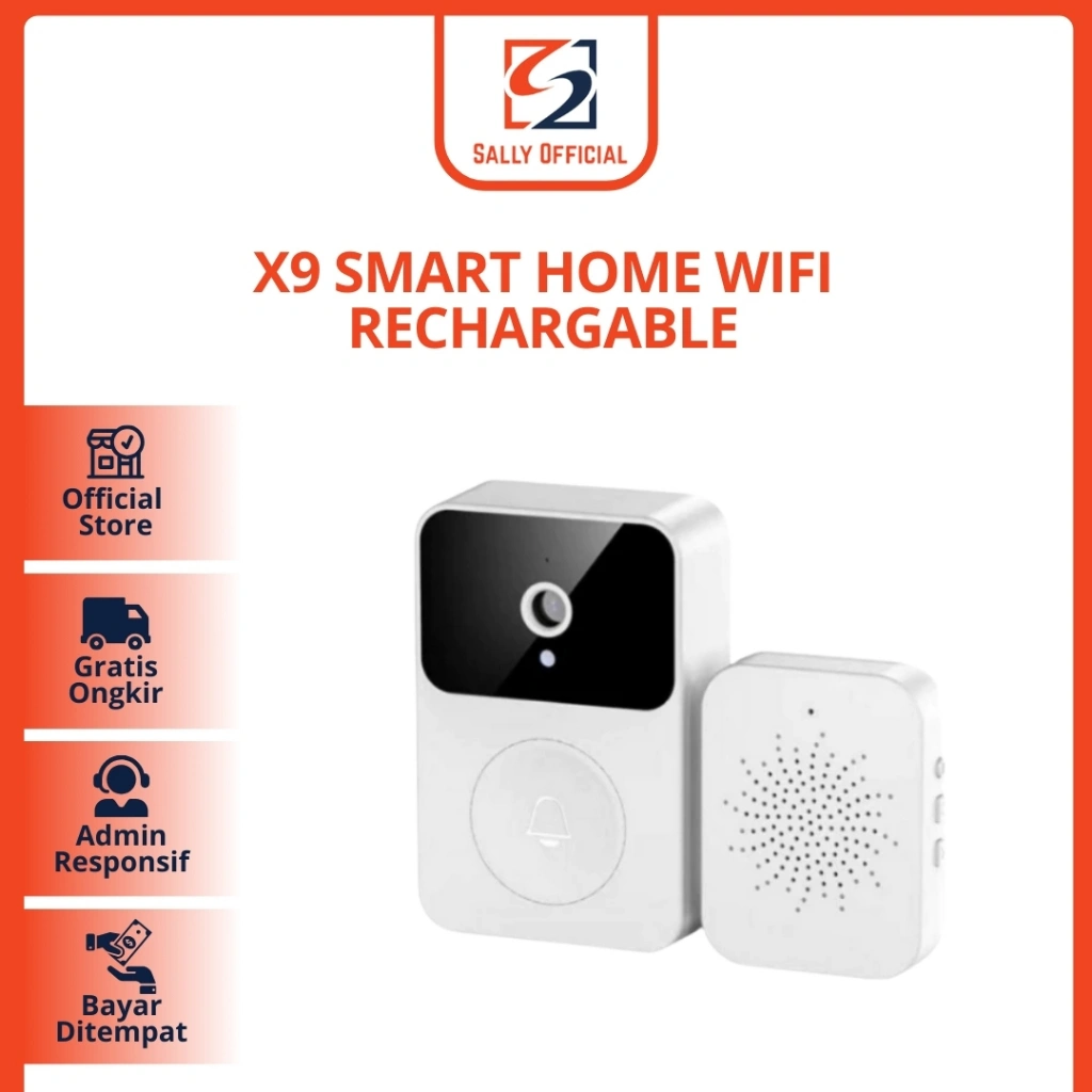X9 Smart Home Wifi Rechargable Video Doorbell Bel Pintu Rumah