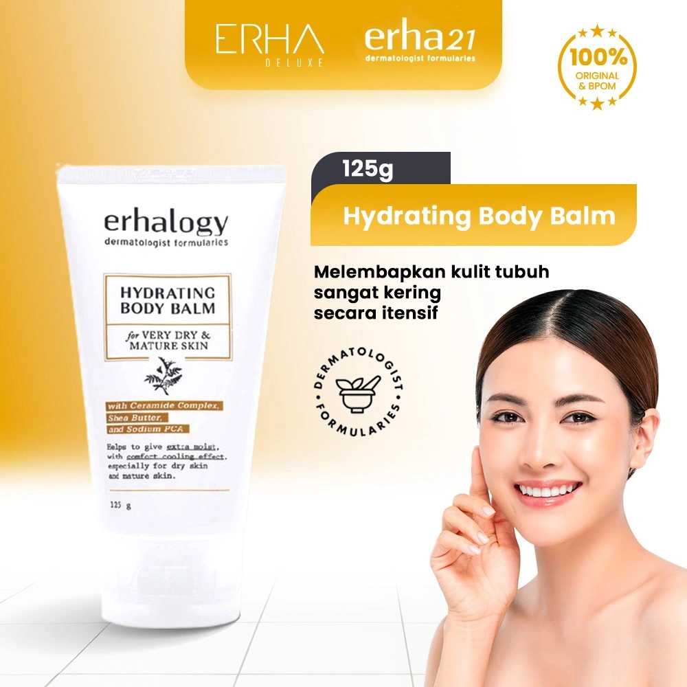 ERHA ERHALOGY Hydrating Body Balm 125gr - Body Lotion Kulit Kering Ceramide Complex dan Shea Butter