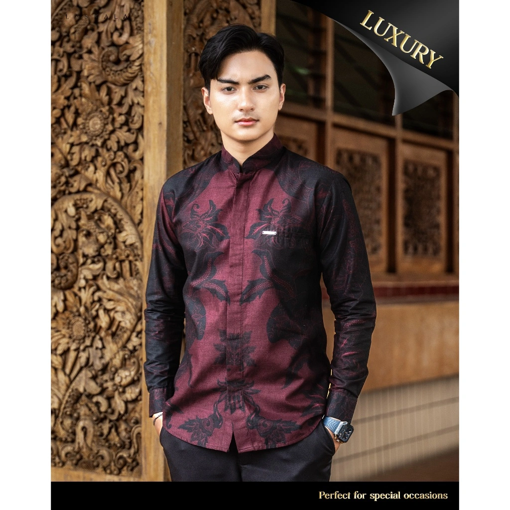 Laskala Batik Premium Armenia Kemeja Batik Pria Slimfit Lengan Panjang