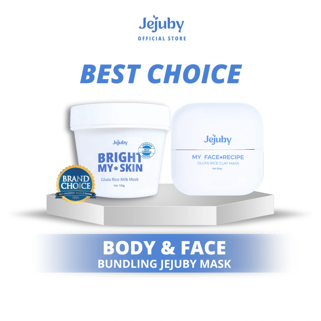 [BUNDLING MASKER] Jejuby Gluta Rice Milk Mask 1Pcs & Gluta Rice Clay Mask 1Pcs