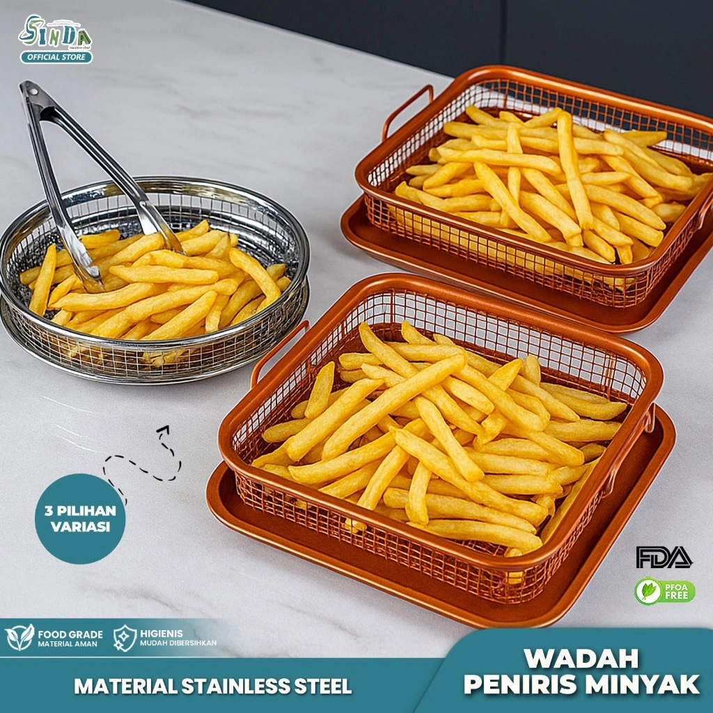 Sinda Peniris MINYAK Cooper Crisper Tray Fika / Saringan Minyak Gorengan