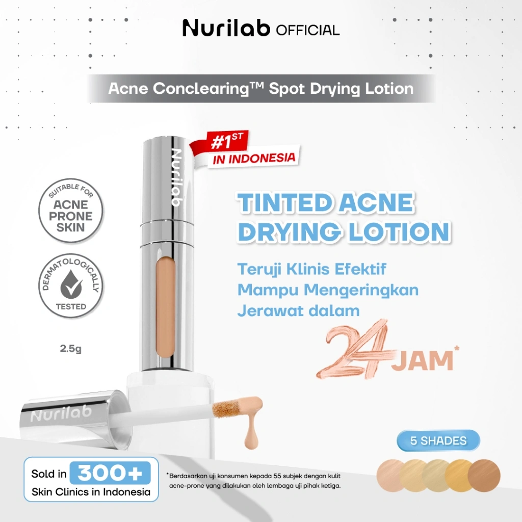 Nurilab - Acne Conclearing Spot Drying Lotion 2.5g - Obat Totol Jerawat (Mengeringkan serta Penghilang Bekas Jerawat meredakan jerawat Merah Beruntusan Komedo hitam Salicylic Acid Centella - acne prone)