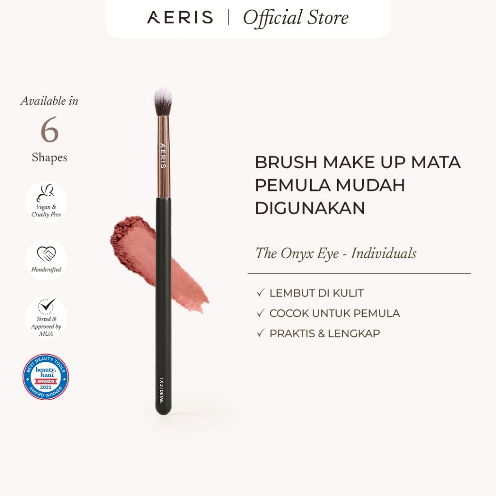 Aeris Beauté The Onyx 2.0 (Eyes) - Single Brush | Brush Make Up Kuas Rias Eyeshadow Lembut Bagus untuk Pemula